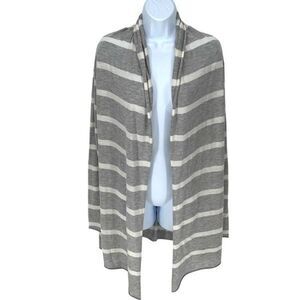 Splendid Womens Open Front Cashmere Blend Cardigan Sweater Gray White‎ Medium